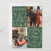 Prettige feestdagen Donkergroene handtekening Feestdagenkaart (Voorkant)