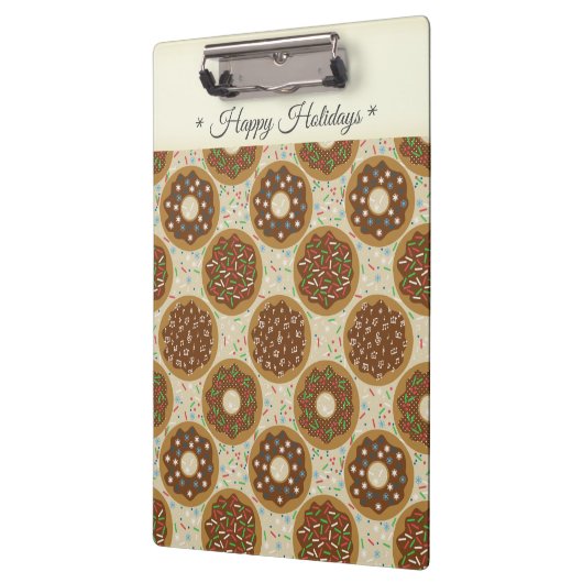 Prettige feestdagen donuts klembord (Links)
