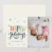 Prettige Feestdagen Doodle Sneeuw | Foto Kerstkaar Feestdagenkaart (Voorkant / Achterkant)