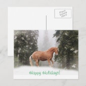prettige feestdagen Draft Horse Briefkaart (Voorkant / Achterkant)