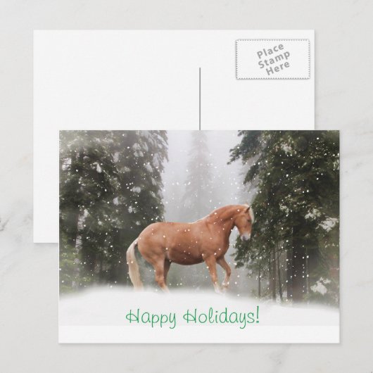 prettige feestdagen Draft Horse Briefkaart (Voorkant / Achterkant)