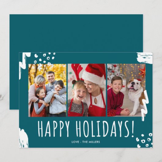 prettige feestdagen drie kerstdagen feestdagenkaart (Voorkant / Achterkant)