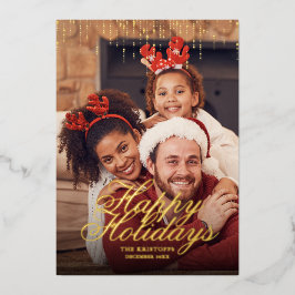 Prettige feestdagen · Druppelende Tinsel Fotogroet