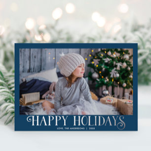 prettige feestdagen dusty blue zilver Modern één f