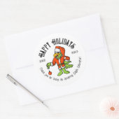 prettige feestdagen Eagle Grinch Educator Ronde Sticker (Envelop)