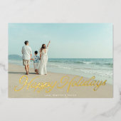 Prettige feestdagen Echte gouden folie belettering (Voorkant)