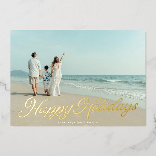 Prettige feestdagen Echte gouden folie belettering (Voorkant)