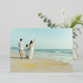 Prettige feestdagen Echte gouden folie belettering (Staand Voorkant)