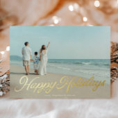 Prettige feestdagen Echte gouden folie belettering