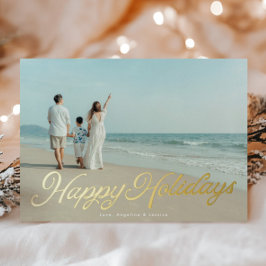 Prettige feestdagen Echte gouden folie belettering