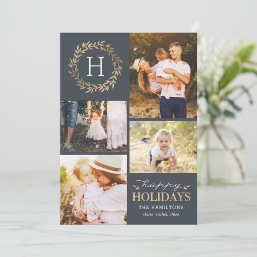 prettige feestdagen EDITABLE Color Festive Wreater Feestdagenkaart (Staand voorkant)