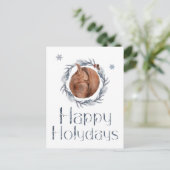 prettige feestdagen eekhoorn in de nest briefkaart (Staand voorkant)