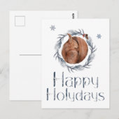 Prettige Feestdagen Eekhoorn In Het Nest Briefkaart (Voorkant / Achterkant)