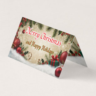 Prettige feestdagen Een vrolijk kerstfeest en Kaart