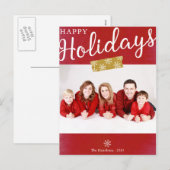 Prettige feestdagen Eenvoudig Briefkaart voor kers (Voorkant / Achterkant)