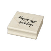 Prettige feestdagen Eenvoudig elegant script Rubberstempel (Stempel)