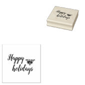 Prettige feestdagen Eenvoudig elegant script Rubberstempel (Gestempeld)