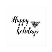 Prettige feestdagen Eenvoudig elegant script Rubberstempel (Afrduk)