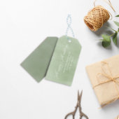 Prettige feestdagen Eenvoudig groen kalligrafie sc Cadeaulabel