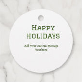 Prettige feestdagen Eenvoudig minimaal groen Bedankjes Labels (Achterkant)