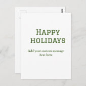 Prettige feestdagen Eenvoudig minimaal groen Briefkaart (Voorkant / Achterkant)