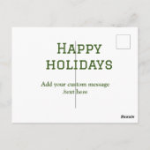 Prettige feestdagen Eenvoudig minimaal groen Briefkaart (Achterkant)