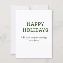 Prettige feestdagen Eenvoudig minimaal groen Briefkaart