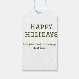 Prettige feestdagen Eenvoudig minimaal groen Cadeaulabel