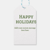 Prettige feestdagen Eenvoudig minimaal groen Cadeaulabel (Achterkant)