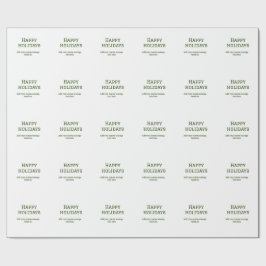 Prettige feestdagen Eenvoudig minimaal groen Cadeaupapier