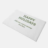 Prettige feestdagen Eenvoudig minimaal groen Deurmat (Schuin)