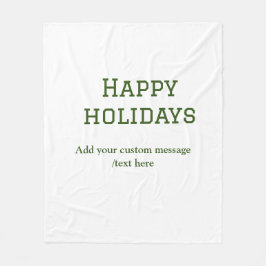 Prettige feestdagen Eenvoudig minimaal groen Fleece Deken