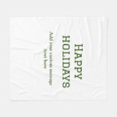 Prettige feestdagen Eenvoudig minimaal groen Fleece Deken (Voorkant (Horizontaal))