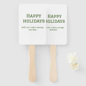 Prettige feestdagen Eenvoudig minimaal groen Handwaaier (Voorkant en achterkant)