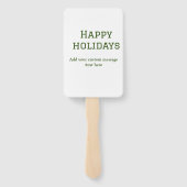 Prettige feestdagen Eenvoudig minimaal groen Handwaaier (Achterkant)