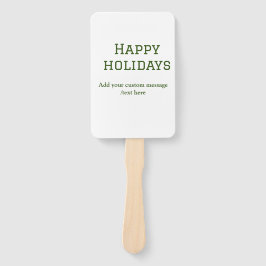 Prettige feestdagen Eenvoudig minimaal groen Handwaaier