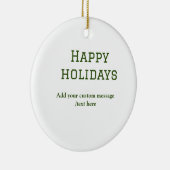 Prettige feestdagen Eenvoudig minimaal groen Keramisch Ornament (Rechts)