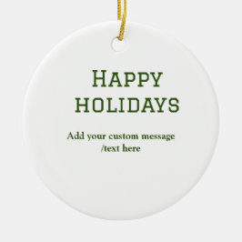 Prettige feestdagen Eenvoudig minimaal groen Keramisch Ornament