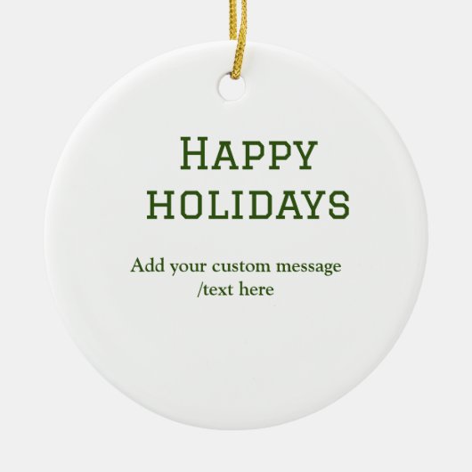 Prettige feestdagen Eenvoudig minimaal groen Keramisch Ornament (Voorkant)