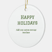 Prettige feestdagen Eenvoudig minimaal groen Keramisch Ornament (Links)