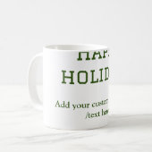 Prettige feestdagen Eenvoudig minimaal groen Koffiemok (Voorkant links)