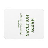 Prettige feestdagen Eenvoudig minimaal groen Magneet (Horizontaal)