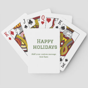 Prettige feestdagen Eenvoudig minimaal groen Pokerkaarten