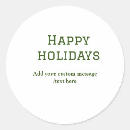 Prettige feestdagen Eenvoudig minimaal groen Ronde Sticker