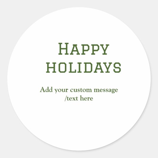 Prettige feestdagen Eenvoudig minimaal groen Ronde Sticker (Voorkant)