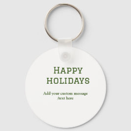 Prettige feestdagen Eenvoudig minimaal groen Sleutelhanger