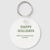 Prettige feestdagen Eenvoudig minimaal groen Sleutelhanger (Achterkant)