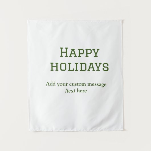 Prettige feestdagen Eenvoudig minimaal groen Wandkleed (Voorkant)