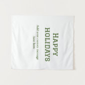 Prettige feestdagen Eenvoudig minimaal groen Wandkleed (Voorkant (horizontaal))