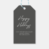 prettige feestdagen Eenvoudig minimalistisch scrip Cadeaulabel (Voorkant)